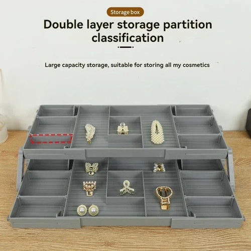 3 Tier Folding Drawer Organiser Expandable Multi-Layer Organiser Tray